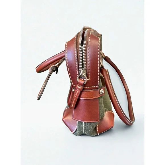 Dooney & Bourke HP65C Double Pocket Tote Hunter NWT Serial K6253580 - Picture 7 of 14